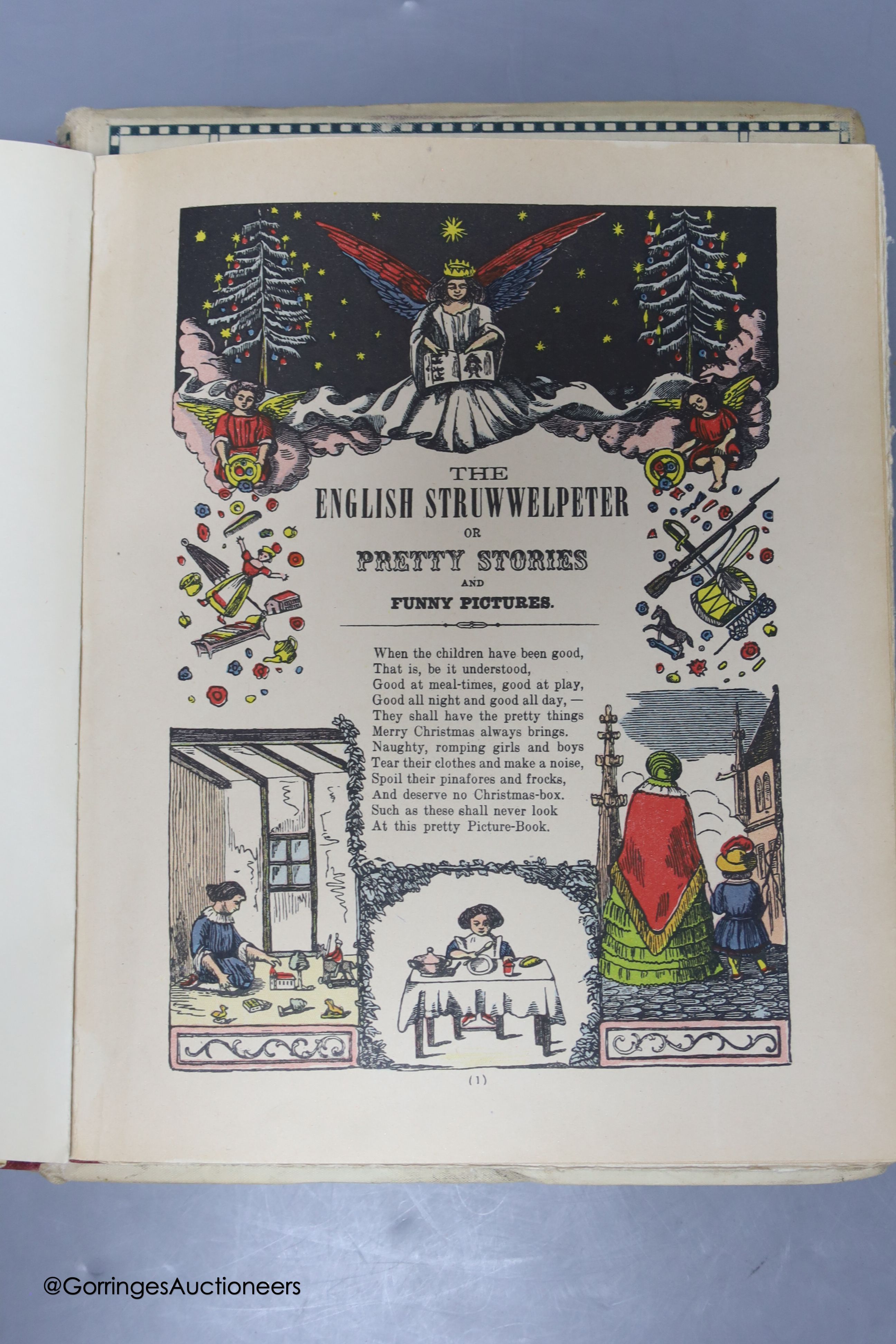 Struwwelpeter by Dr H Hoffmann and Kate Green, illustrated and Rosaline Masson, Edinburgh painted by John Fulleylove , together with The Pied Piper of Hamlet, Robert Browning, illustrated by Kate Greenaway (2)